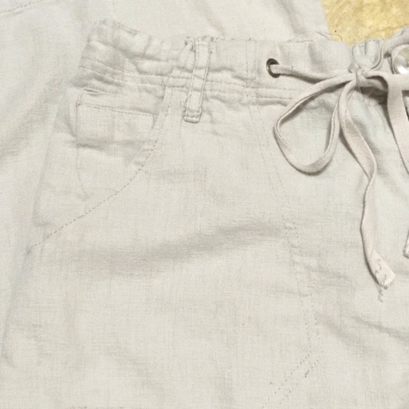 Just Living Light Gray8 Linen Wide Leg Drawstring Pants - Picture 2 of 16